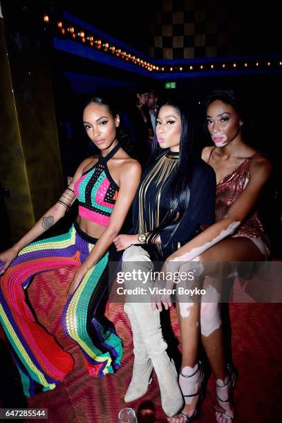 Jourdan Dunn, Nicki Minaj, and Winnie Harlow attend Balmain aftershow party as part of Paris Fashion Week Womenswear Fall/Winter 2017/2018 at Manko...