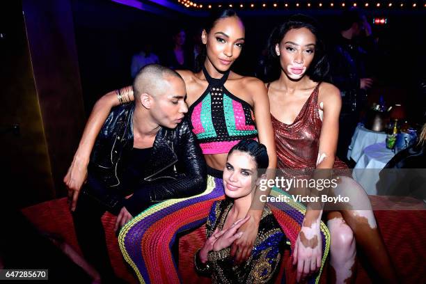 Olivier Rousteing, Jourdan Dunn, Winnie Harlow, and Sara Sampaio attend Balmain aftershow party as part of Paris Fashion Week Womenswear Fall/Winter...