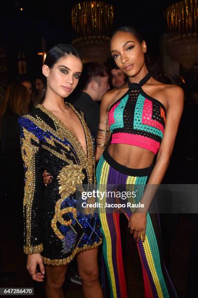 Sara Sampaio and Jourdan Dunn attend Balmain aftershow party as part of Paris Fashion Week Womenswear Fall/Winter 2017/2018 at Manko Paris on March...