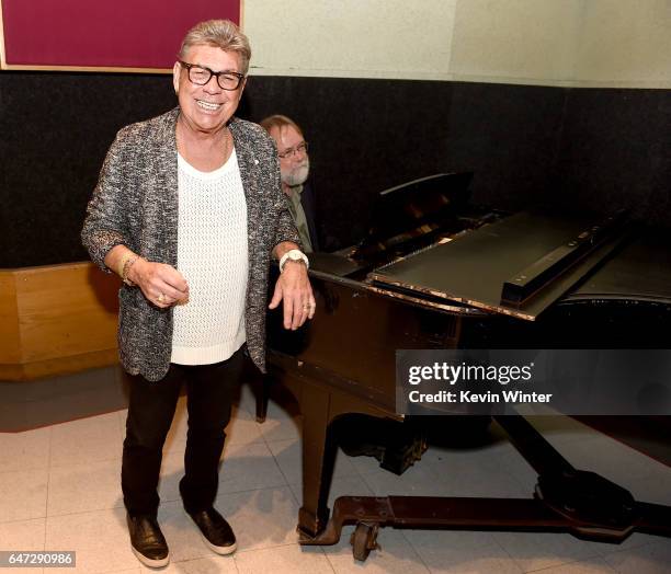 Singer Uncle Johnny performs at a reception celebrating radio personality Elvis Duran's star on the Hollywood Walk of Fame at Capitol Records on...