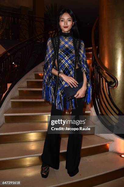 Luping Wang attends Balmain aftershow party as part of Paris Fashion Week Womenswear Fall/Winter 2017/2018 at Manko Paris on March 2, 2017 in Paris,...