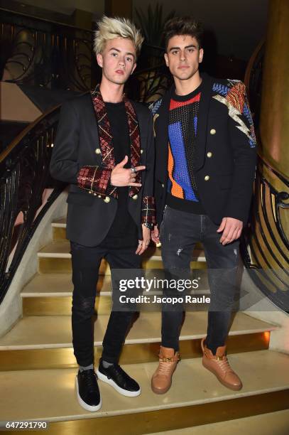 Jack Johnson and Jack Gilinsky attend Balmain aftershow party as part of Paris Fashion Week Womenswear Fall/Winter 2017/2018 at Manko Paris on March...