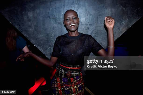 Grace Bol attends Balmain aftershow party as part of Paris Fashion Week Womenswear Fall/Winter 2017/2018 at Manko Paris on March 2, 2017 in Paris,...