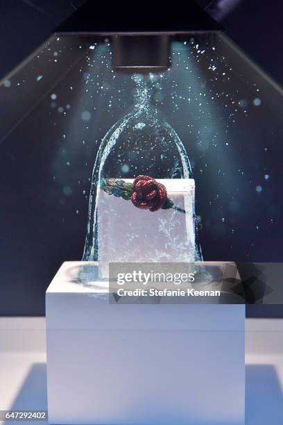 Swarovski on display at the world premiere of Disney's new live-action "Beauty and the Beast" in partnership with Swarovski at the El Capitan Theatre...