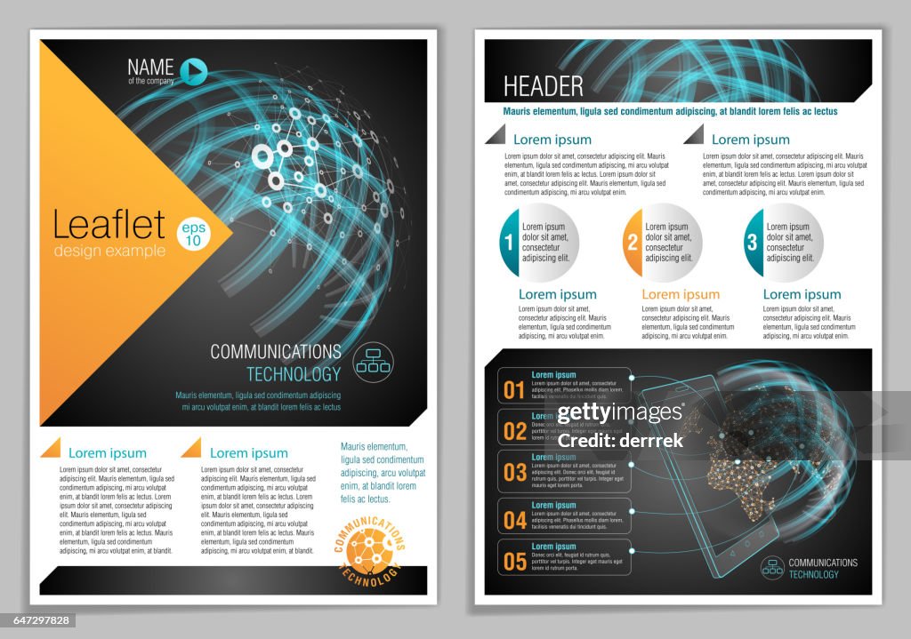 Leafley Example Leaflet Design Example Global Communications High-Res Vector Graphic ...