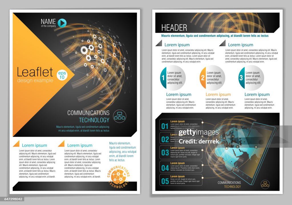 Generic Leaflet Example Leaflet Design Example Global Communications High-Res Vector Graphic ...
