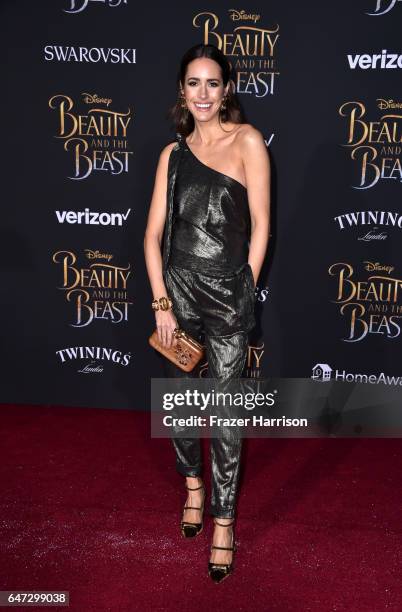 Personality Louise Roe attends Disney's "Beauty and the Beast" premiere at El Capitan Theatre on March 2, 2017 in Los Angeles, California.