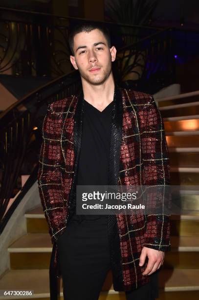 Nick Jonas attends Balmain aftershow party as part of Paris Fashion Week Womenswear Fall/Winter 2017/2018 at Manko Paris on March 2, 2017 in Paris,...