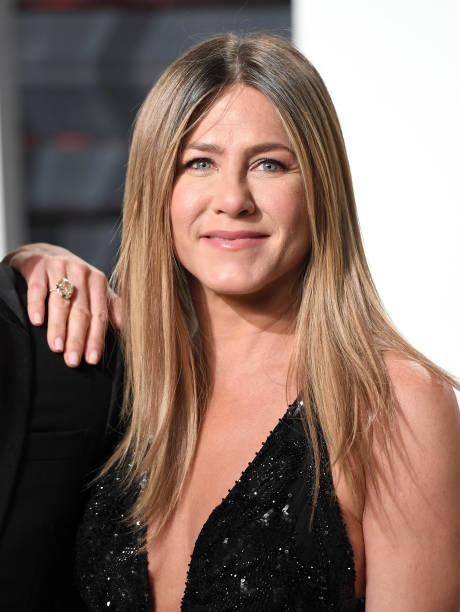 Jennifer Aniston arrives for the Vanity Fair Oscar Party hosted by Graydon Carter at the Wallis Annenberg Center for the Performing Arts on February...