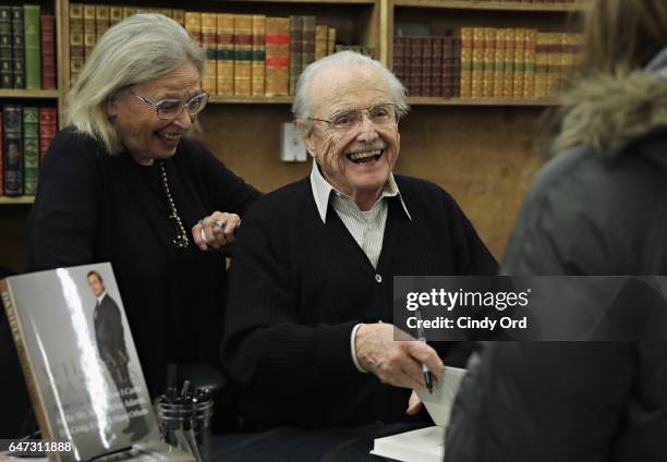 Actor William Daniels meets fans with his wife Bonnie Bartlett as he signs copies of "There I Go Again: How I Came To Be Mr. Feeny, John Adams, Dr....