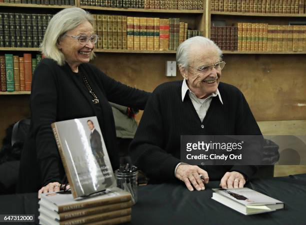 Actor William Daniels meets fans with his wife Bonnie Bartlett as he signs copies of "There I Go Again: How I Came To Be Mr. Feeny, John Adams, Dr....