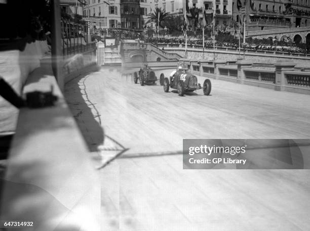 Monaco gp early Howe chases another Bugatti.
