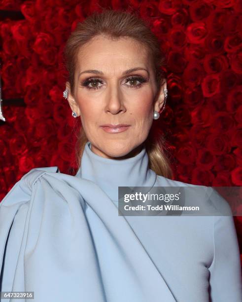 Celine Dion attends the premiere of Disney's "Beauty And The Beast" at El Capitan Theatre on March 2, 2017 in Los Angeles, California.