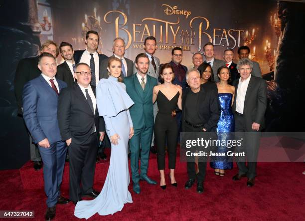 Co-Screenwriter Stephen Chbosky, Co-producer Greg Yolen, Producer Todd Lieberman, Producer David Hoberman, actors Luke Evans, Josh Gad, Walt Disney...