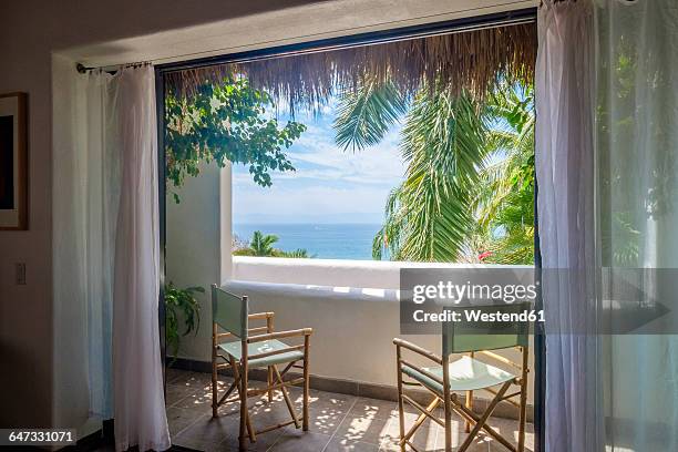 mexico, punta de mita, view to the sea from loggia of a residential home - nayarit stock-fotos und bilder