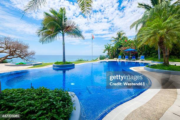 mexico, punta de mita, swimmingpool with view to the sea - nayarit stock pictures, royalty-free photos & images