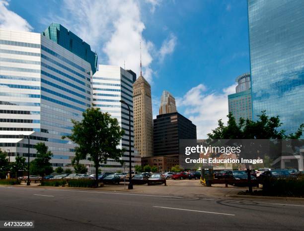 North America, USA, Minnesota, Minneapolis, Skyline from Downtown.