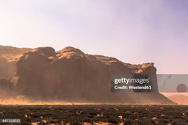 usa, utah, monument valley during a sand storm - sandstorm stock pictures, royalty-free photos & images