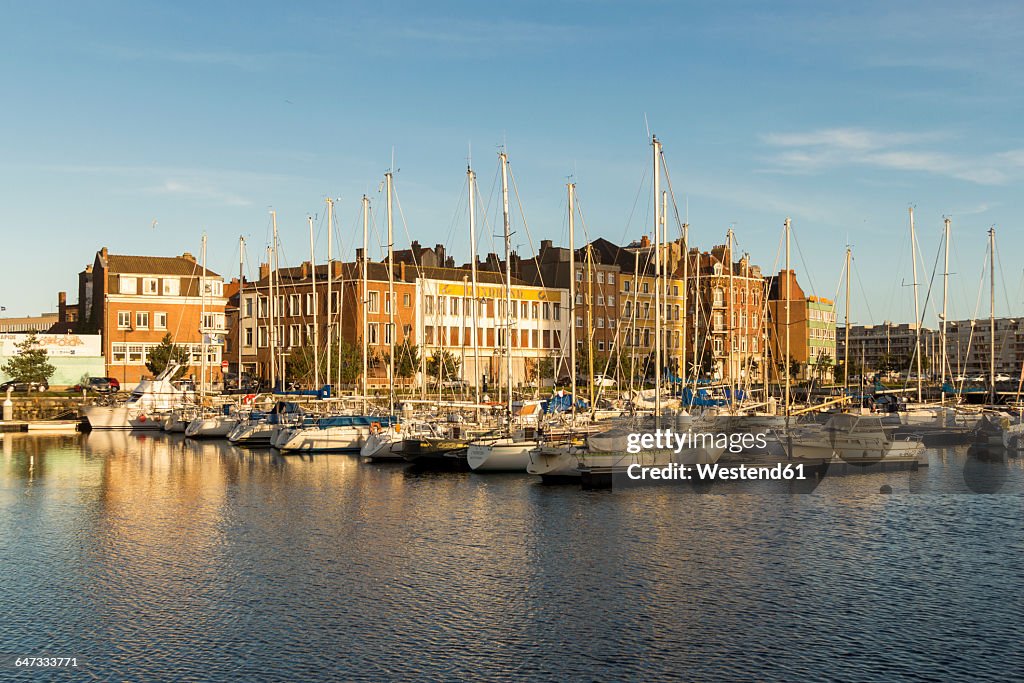France, Dunkerque, Harbour in the evening