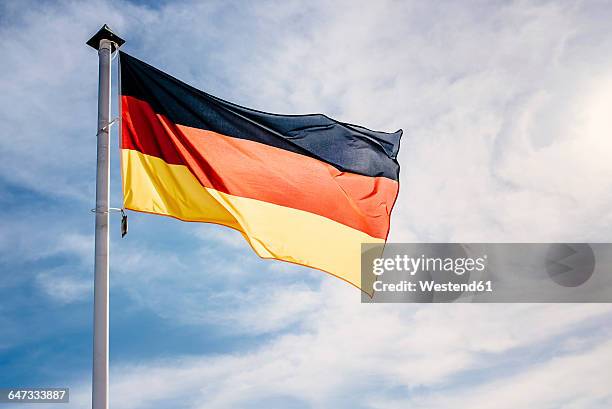 german flag - flagpole stock-fotos und bilder