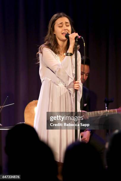 Singer/songwriter Dia Frampton performs at Spotlight: Dia Frampton at The GRAMMY Museum on March 2, 2017 in Los Angeles, California.