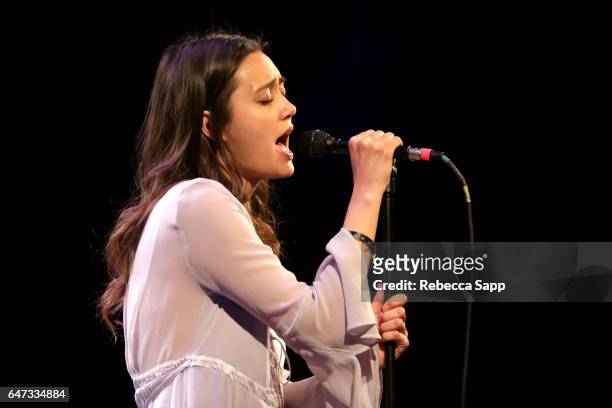 Singer/songwriter Dia Frampton performs at Spotlight: Dia Frampton at The GRAMMY Museum on March 2, 2017 in Los Angeles, California.
