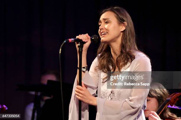 Singer/songwriter Dia Frampton performs at Spotlight: Dia Frampton at The GRAMMY Museum on March 2, 2017 in Los Angeles, California.