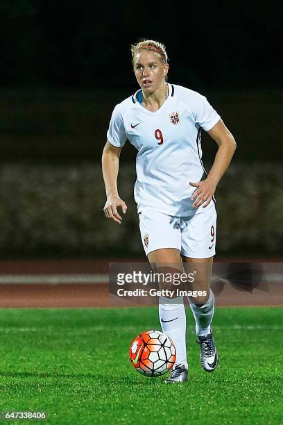 1st: Elise Thorsnes of Norway Women during the match between Norway v Iceland - Women's Algarve Cup on March 1st 2017 in Parchal, Portugal.