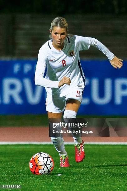 1st: Andrine Heperberg of Norway Women during the match between Norway v Iceland - Women's Algarve Cup on March 1st 2017 in Parchal, Portugal.