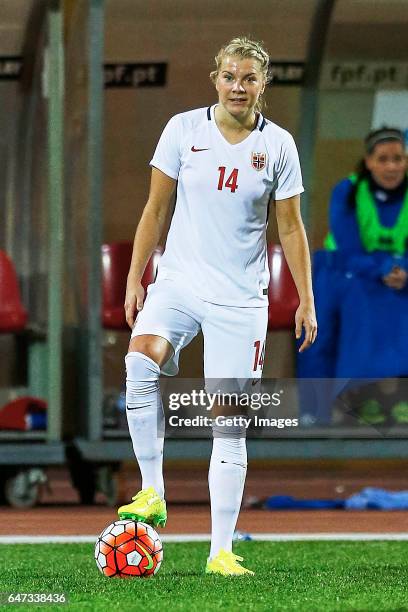 1st: Ada Heperberg of Norway Women during the match between Norway v Iceland - Women's Algarve Cup on March 1st 2017 in Parchal, Portugal.