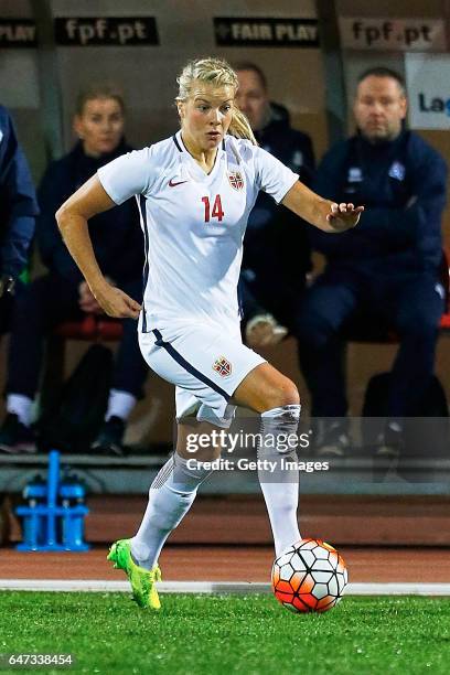 1st: Ada Heperberg of Norway Women during the match between Norway v Iceland - Women's Algarve Cup on March 1st 2017 in Parchal, Portugal.