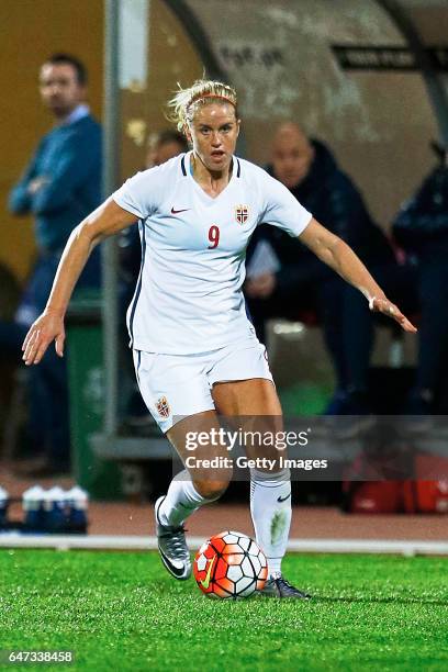 1st: Elise Thorsnes of Norway Women during the match between Norway v Iceland - Women's Algarve Cup on March 1st 2017 in Parchal, Portugal.