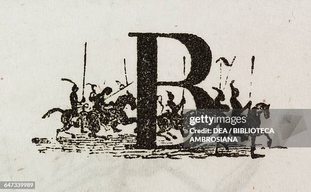 Letter B or Cavalry Regiment, conspirators alphabet, illustration from Chapter Six, Part III, A Voyage to Laputa, Balnibarbi, Luggnagg, Glubbdubdrib,...