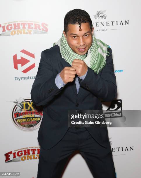 Professional boxer Hector Camacho Jr. Attends the ninth annual Fighters Only World Mixed Martial Arts Awards at The Palazzo Las Vegas on March 2,...
