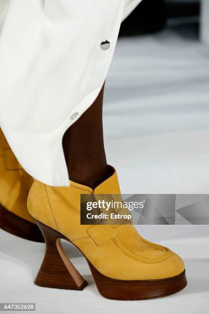 Shoe detail at the Sies Marjan show during the New York Fashion Week February 2017 collections on February 12, 2017 in New York City.