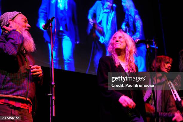 Michael Stipe and Patti Smith attend The Anthology Film Archives Benefit and Auction at Capitale on March 2, 2017 in New York City.
