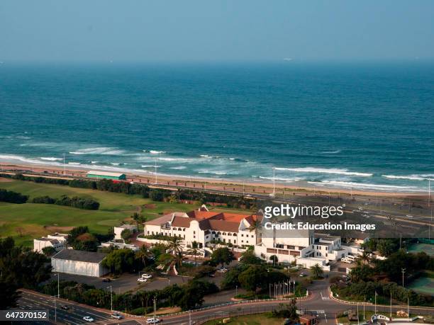 Durban Country Club from the top of the arch at MM stadium or Moses Mabhida Stadium, Durban or eThekwini, KwaZulu Natal, South Africa.