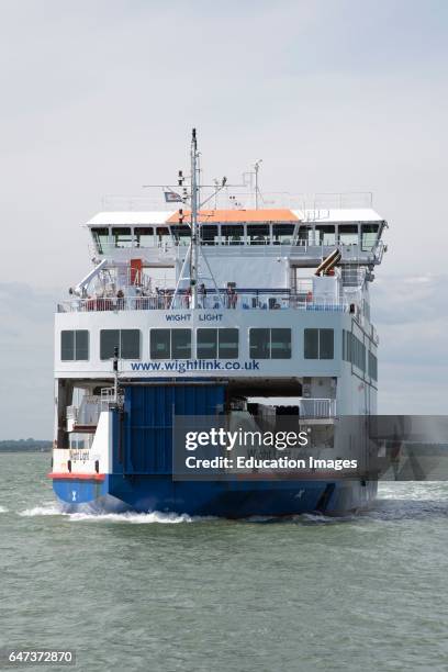 Passenger and vehicle ferry approaching Yarmouth on the Isle of Wight.