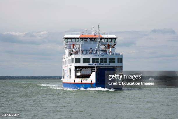 Passenger and vehicle ferry approaching Yarmouth on the Isle of Wight.