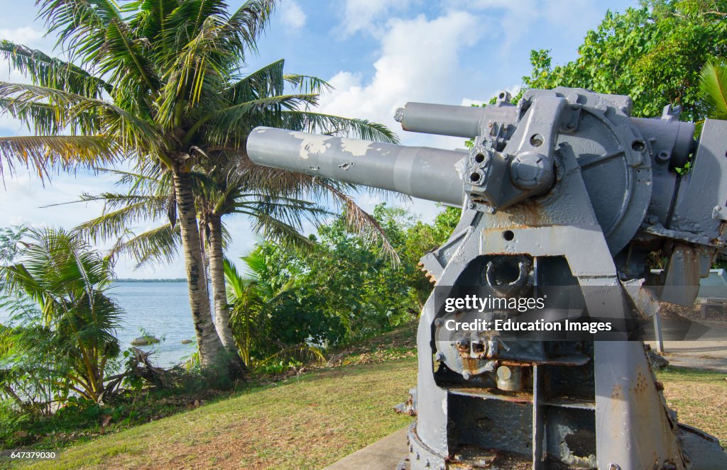 Guam USA Territory War In The Pacific park with Japanese 20 cm guns