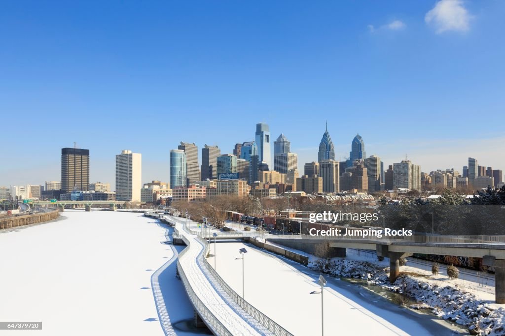 Schuylkill Banks Boardwalk in Winter, Schuylkill River Park, Philadelphia