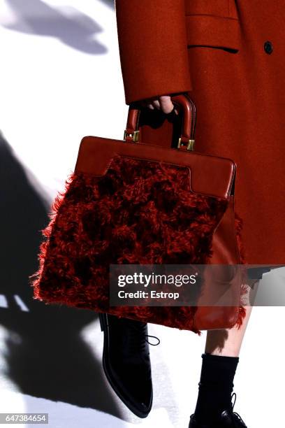 Bag detail at the runway during the Dries Van Noten show as part of the Paris Fashion Week Womenswear Fall/Winter 2017/2018 on March 1, 2017 in...