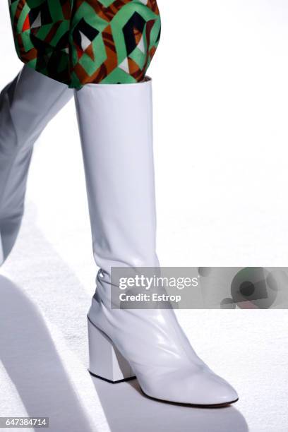 Shoe detail at the runway during the Dries Van Noten show as part of the Paris Fashion Week Womenswear Fall/Winter 2017/2018 on March 1, 2017 in...