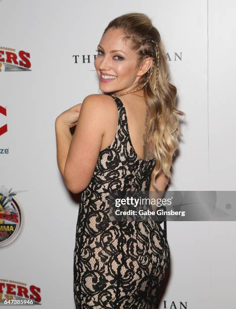 Model and Invicta ring girl Jade Bryce attends the ninth annual Fighters Only World Mixed Martial Arts Awards at The Palazzo Las Vegas on March 2,...