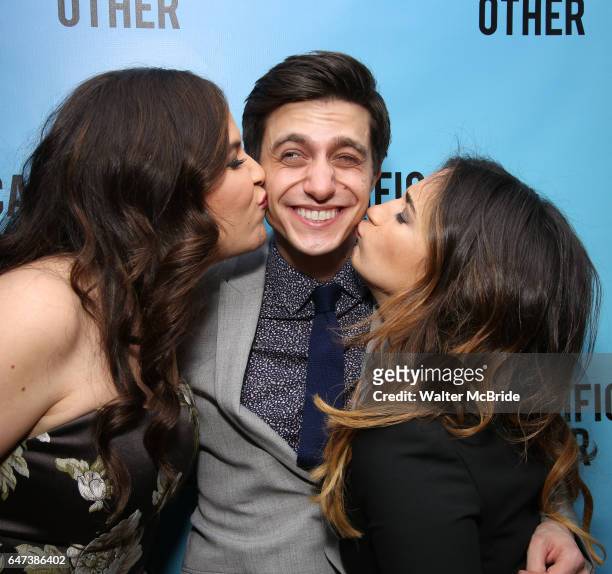 Lindsay Mendez, Gideon Glick and Sas Goldberg attend the Broadway Opening Night performance after party for "Significant Other" at the Redeye Grill...