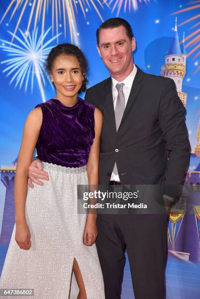 Andrej Hermlin and his daughter Rachel Hermlin attend 'Disney On Ice: 100 Jahre voller Zauber' Berlin Premiere at Velodrom on March 2, 2017 in...