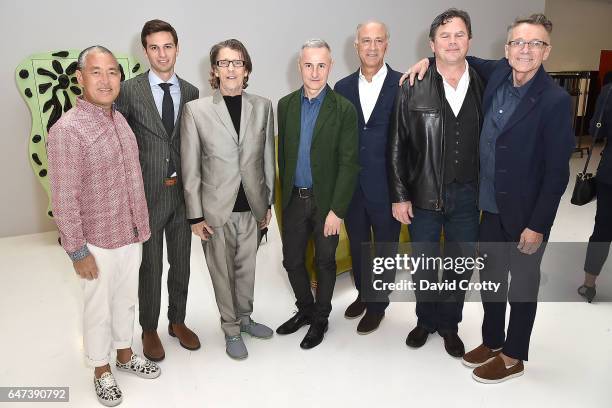 John Koga, Michael Pucci, Chris Makos, Herve van der Straeten, Ralph Pucci, Jim Zivic and Ed Schilling attend the Architectural Digest Presents Ralph...