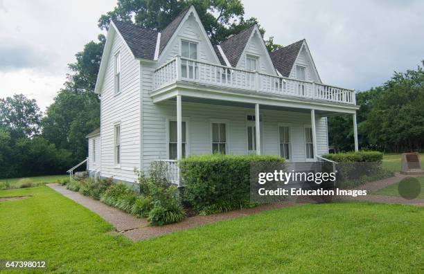 Denison Texas historical birthplace home of President Dwight Eisenhower white, Ike, US President.