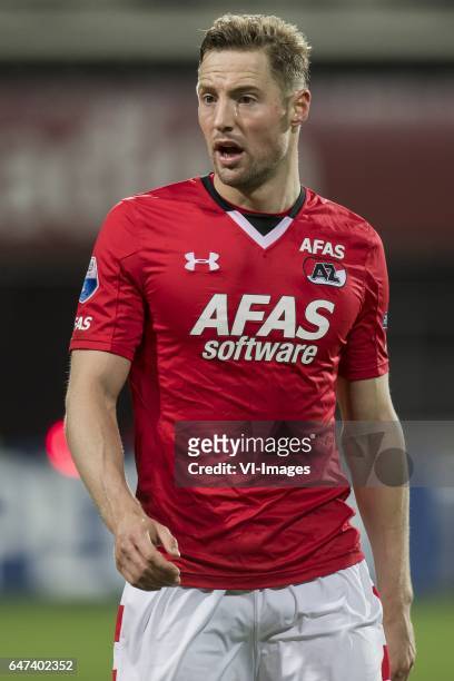 Rens van Eijden of AZ Alkmaarduring the Dutch Cup semi final match between AZ Alkmaar and sc Cambuur Leeuwarden at AFAS stadium on March 02, 2017 in...