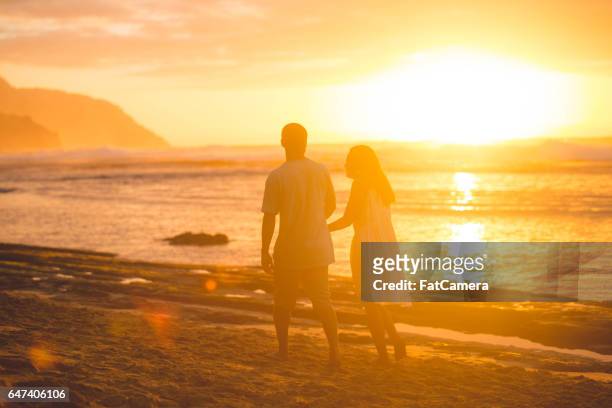 hawaii urlaub mit der familie am strand - fat guy on beach stock-fotos und bilder